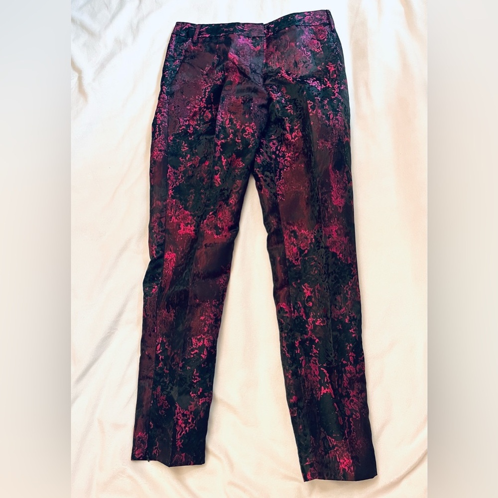 Spanner Textured Black/purple/ Paisley Pattern Indie Party Pants Prince Sz 4